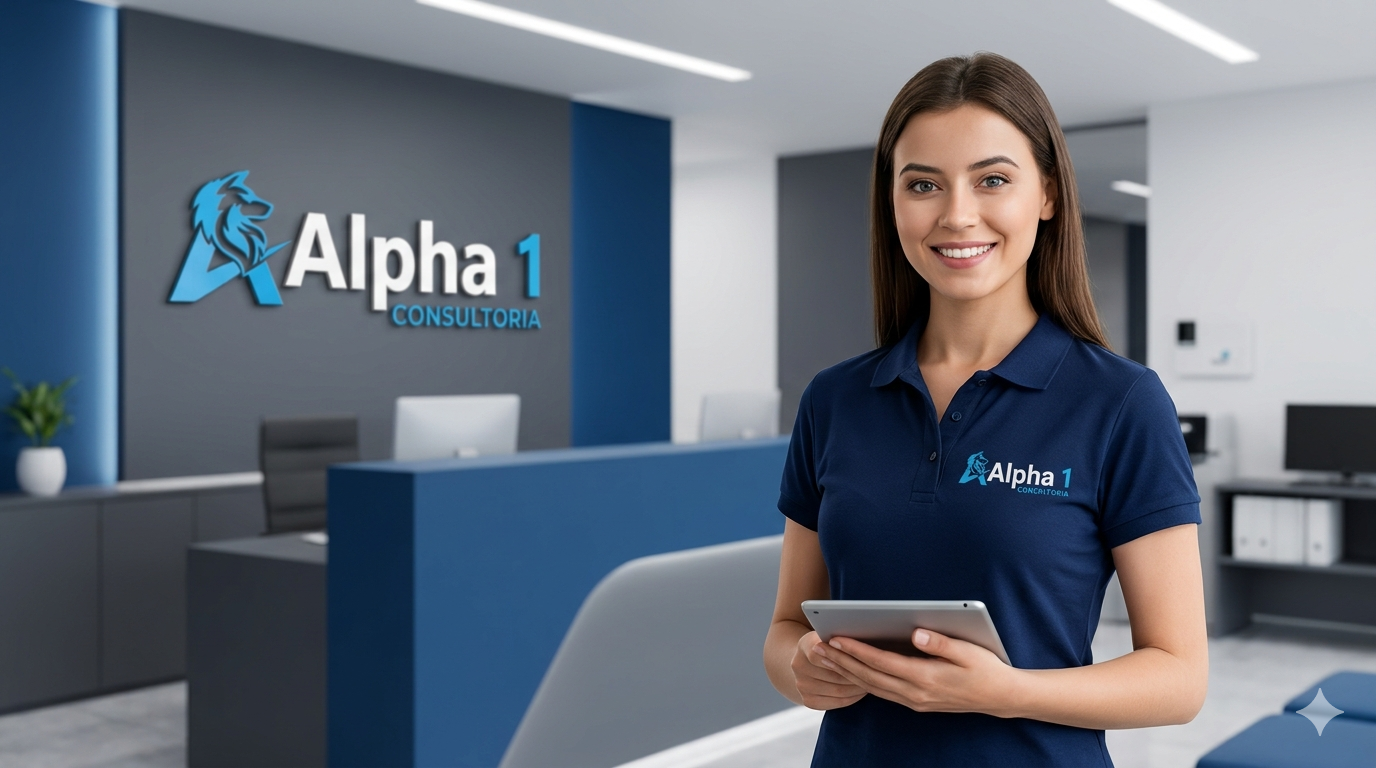Marina, assistente virtual da Alpha 1 Consultoria
